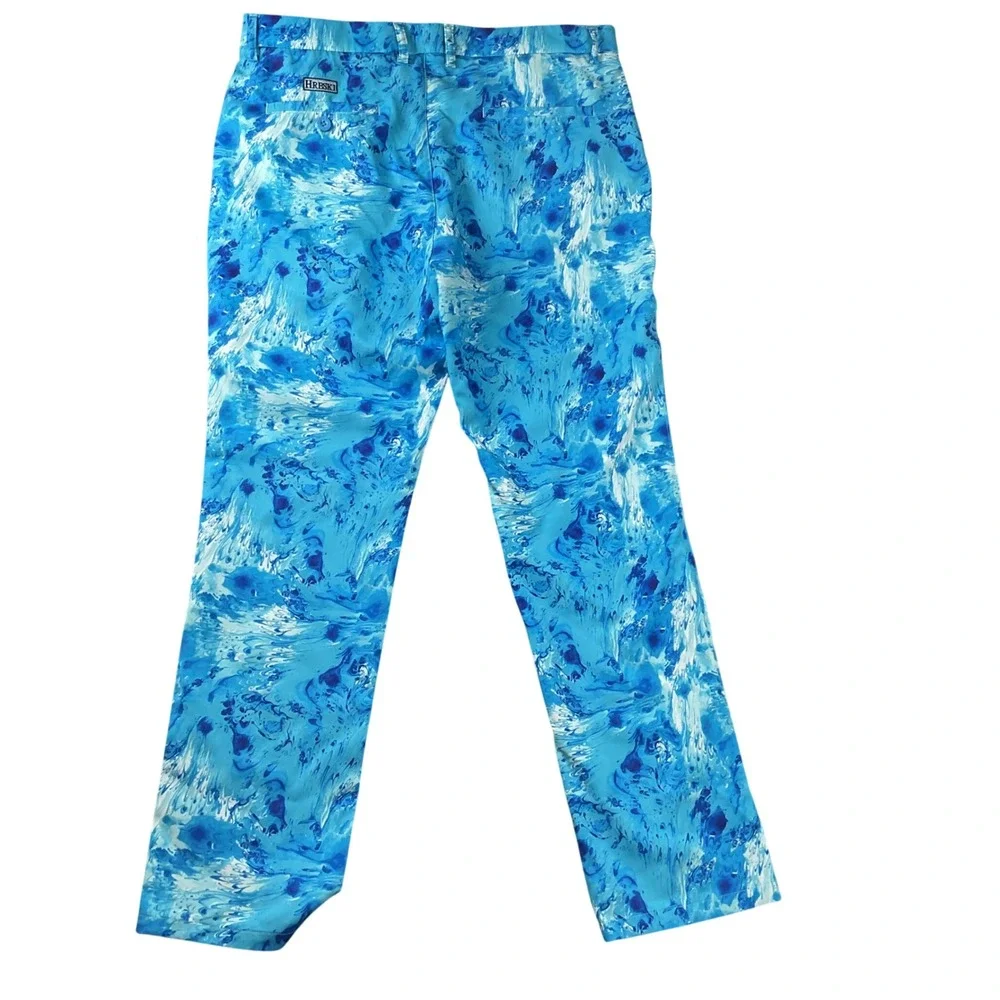 Hreski Golf Pants Mens 36W 32L Blue White Marble Swirl Performance Trousers